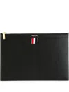 THOM BROWNE SMALL DOCUMENT HOLDER IN PEBBLE GRAIN LEATHER,MAC019L.00198 095