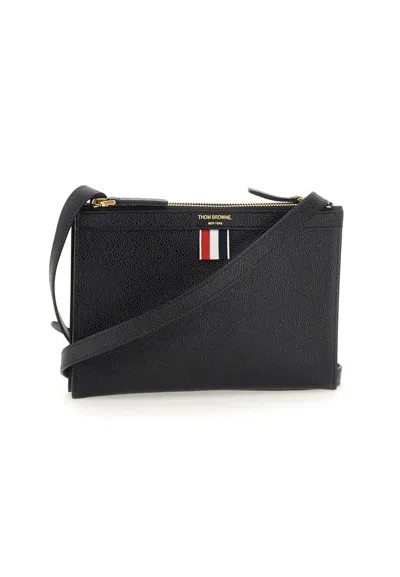 Thom Browne Small Document Holder Shoulder Bag Leather In Black