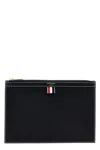 Thom Browne Midnight Blue Leather Document Case In Black