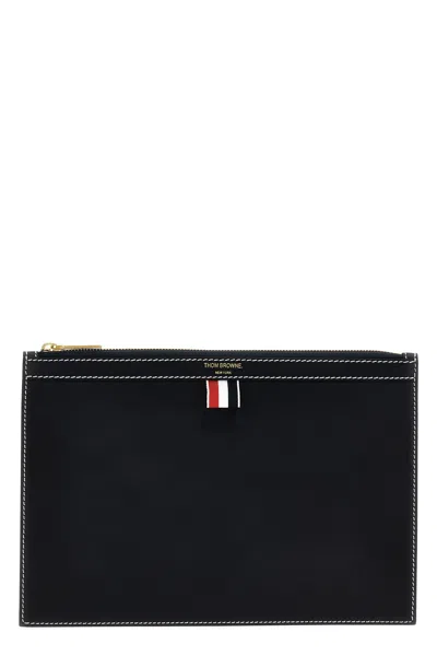 Thom Browne Small Document Pouch In Blue