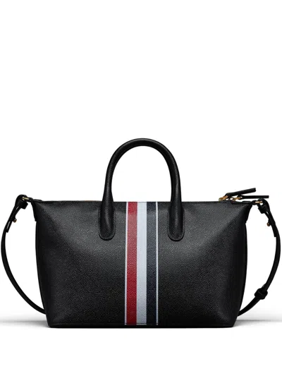 Thom Browne Small Leather Duffle Bag In Black