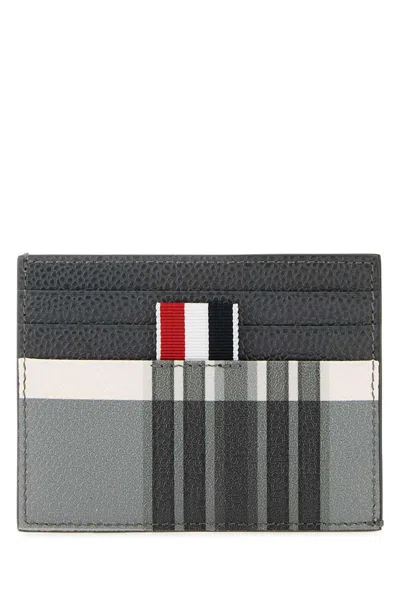 Thom Browne Men Printed Leather Card Holder In Multicolor