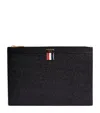 Thom Browne Small Leather Pouch In Black