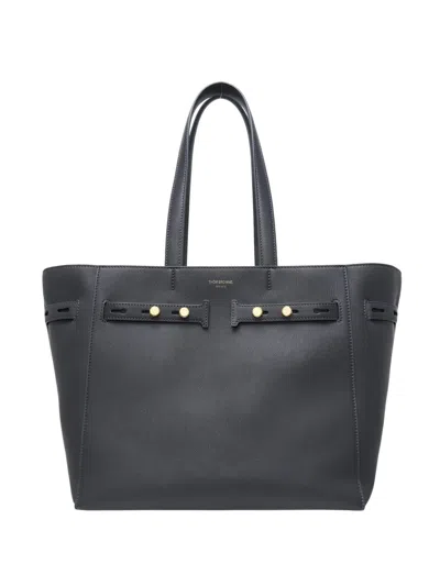 Thom Browne Small Logo-detail Tote Bag In Black