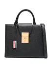 Thom Browne Small Mr. Thom Leather Tote Bag In Black