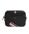 Thom Browne 4 Bar-patch Leather Camera Bag In Black