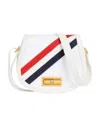 Thom Browne Canvas Saddle Shoulder Bag In White
