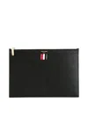 Thom Browne Small Grained Leather Document Holder In Black