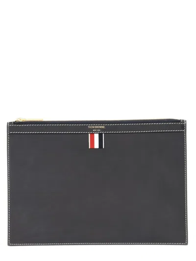 Thom Browne Small Tablet Holder In Gray