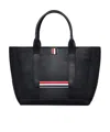 Thom Browne Small Tool Leather Tote Bag In Black