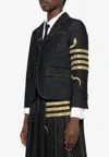Thom Browne Jeansblazer Mit Schlangenmotiv In Blue