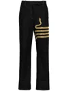 Thom Browne Snake-embroidered Chino Jeans In Blue