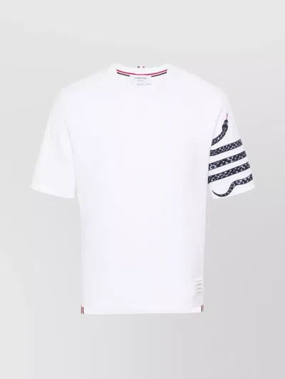THOM BROWNE SNAKE EMBROIDERY CREW NECK T-SHIRT