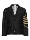 Thom Browne Jeansblazer Mit Schlangenmotiv In Azul Oscuro
