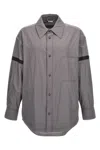 Thom Browne 'contrast Stripe Detail Snap Front Overshirt'