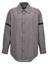 Thom Browne 'contrast Stripe Detail Snap Front Overshirt'