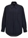 Thom Browne Button-up Overshirt Checkered Pattern In Blue