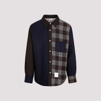 THOM BROWNE SNAP FRONT SHIRT JACKET IN FUNMIX