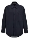 Thom Browne Button-up Overshirt Checkered Pattern In Blue
