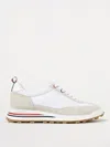 Thom Browne Sneakers In Mesh And Suede In White