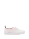 Thom Browne Canvas Low-top Sneakers With Striped Pull Tab In Pink