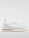 Thom Browne White Low Top Perforated Sneaker With Non-slip Rubber Outsole In Weiss