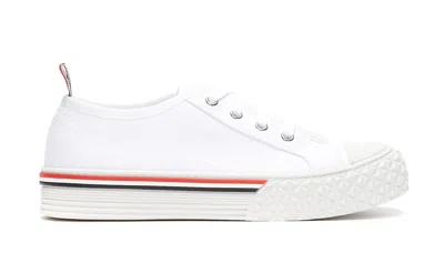 Thom Browne Collegiate Canvas Sneakers In White