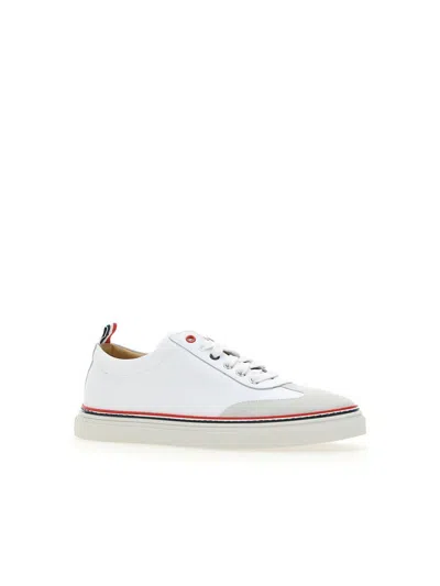 Thom Browne Man White Leather Sneakers