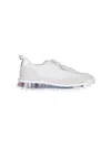 Thom Browne Rwb Stripe Low-top Sneakers In White