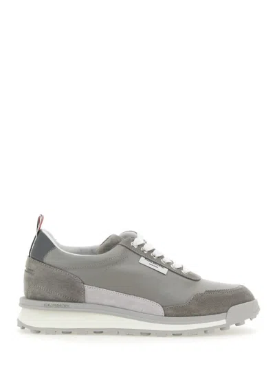 Thom Browne Sneakers With Calf Leather And Suede Upper In Gray