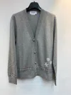 Thom Browne Snowflake-embroidered Cotton Cardigan In Gray