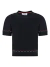 Thom Browne Snowflake-embroidery Crew-neck T-shirt In Black