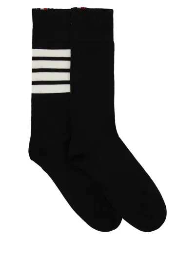 Thom Browne Socks With Logo In Black