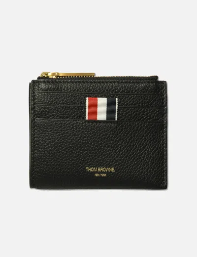 Thom Browne Leather Card Holder In Purple