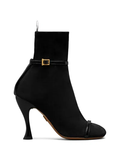 Thom Browne 4-bar Heeled Ankle Boots In Black