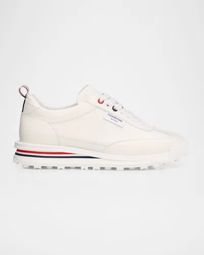 THOM BROWNE SOFT TECH LEATHER RUNNER SNEAKERS