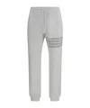 Thom Browne Solid Loopback Overdyed 4-bar Sweatpants In Gray