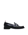 Thom Browne Leather Loafers With Round Toe And Rubber Sole In Multi
