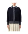 Thom Browne Speckled-trim Wool Cardigan In Black