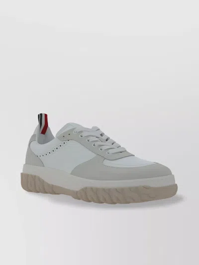Thom Browne Sporty Calfskin Chunky Sole Sneakers In Gray