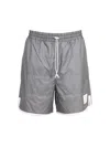 Thom Browne Light Grey Solid Shorts In Gray