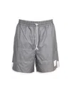Thom Browne Light Grey Solid Shorts In Silver
