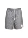 Shop Thom Browne Sporty Ripstop Bermuda In Silver