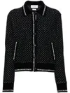 Thom Browne Spread-collar Tweed Bomber Jacket In Black