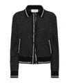 Thom Browne Spread-collar Tweed Bomber Jacket In Black