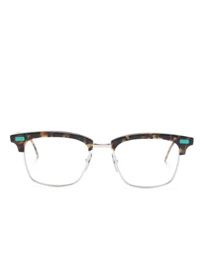 Thom Browne Square-frame Glasses In Brown