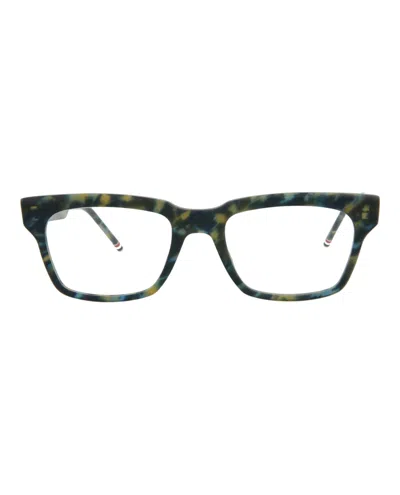 Thom Browne Square-frame Metal, Acetate Optical Frames In Navy Tortoise