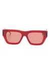 Thom Browne Square-frame Sunglasses In Red