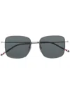 Thom Browne Square-frame Aviator Sunglasses In Grey