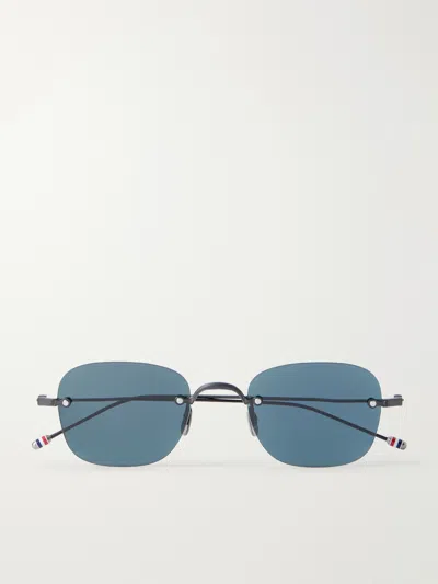 Thom Browne Square-frame Titanium Sunglasses In Silver
